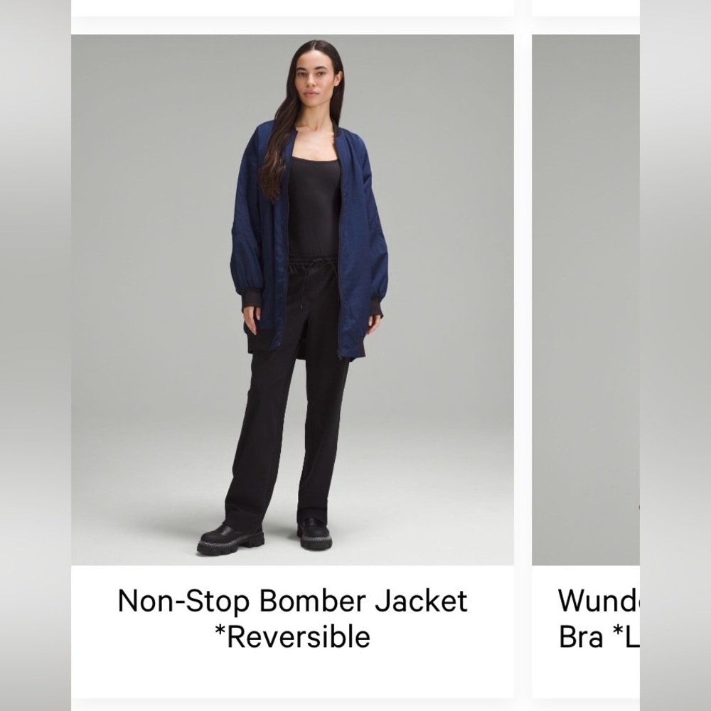 LULULEMON Non-Stop Bomber Jacket - Navy Blue and Black